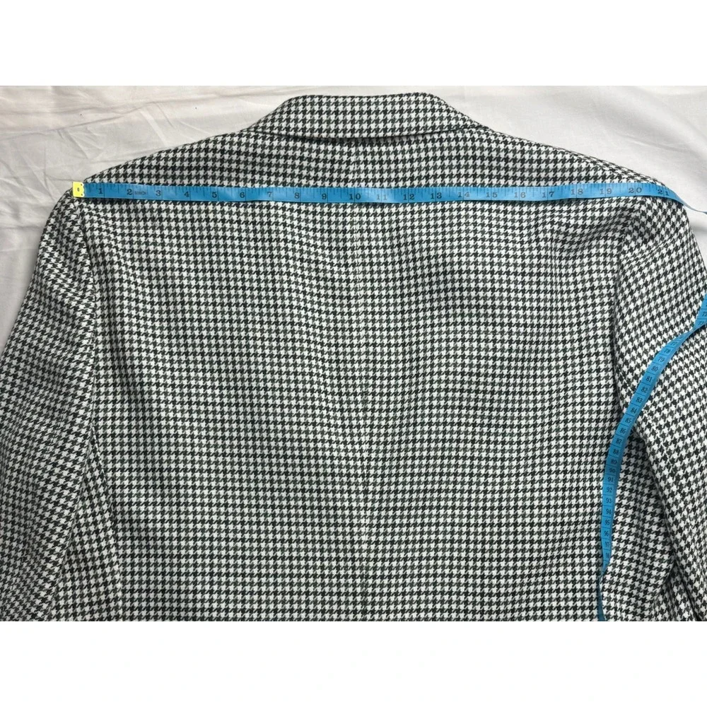 Stafford Mens 50R Sport Coat Blazer Green Houndstooth Wool Blend Classic Fit New